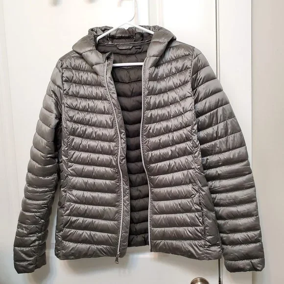 Esmara Silver Metallic Puffer Jacket with Hood, Women's size M - Picture 3 of 9